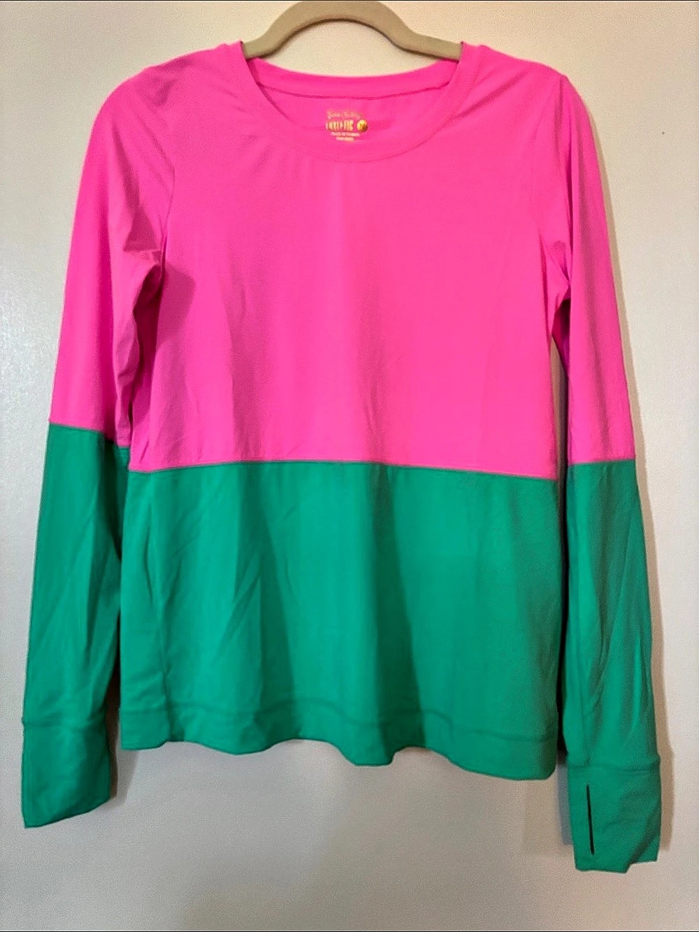Lilly Pulitzer Color-Block Long Sleeve Luxletic Top size Medium